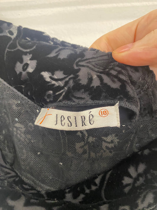 Fabulous Jesire Vintage velvet evening Dress UK10 Black MB489