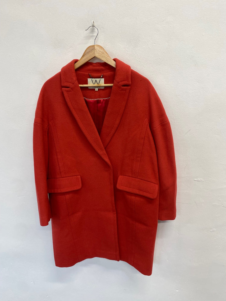 Fabulous Wallis Peacoat UK 14 Red wool blend VG491