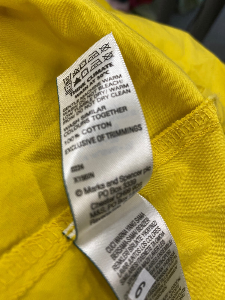 Fabulous Marks & Spencer puff sleeve Dress UK10 Yellow MW492