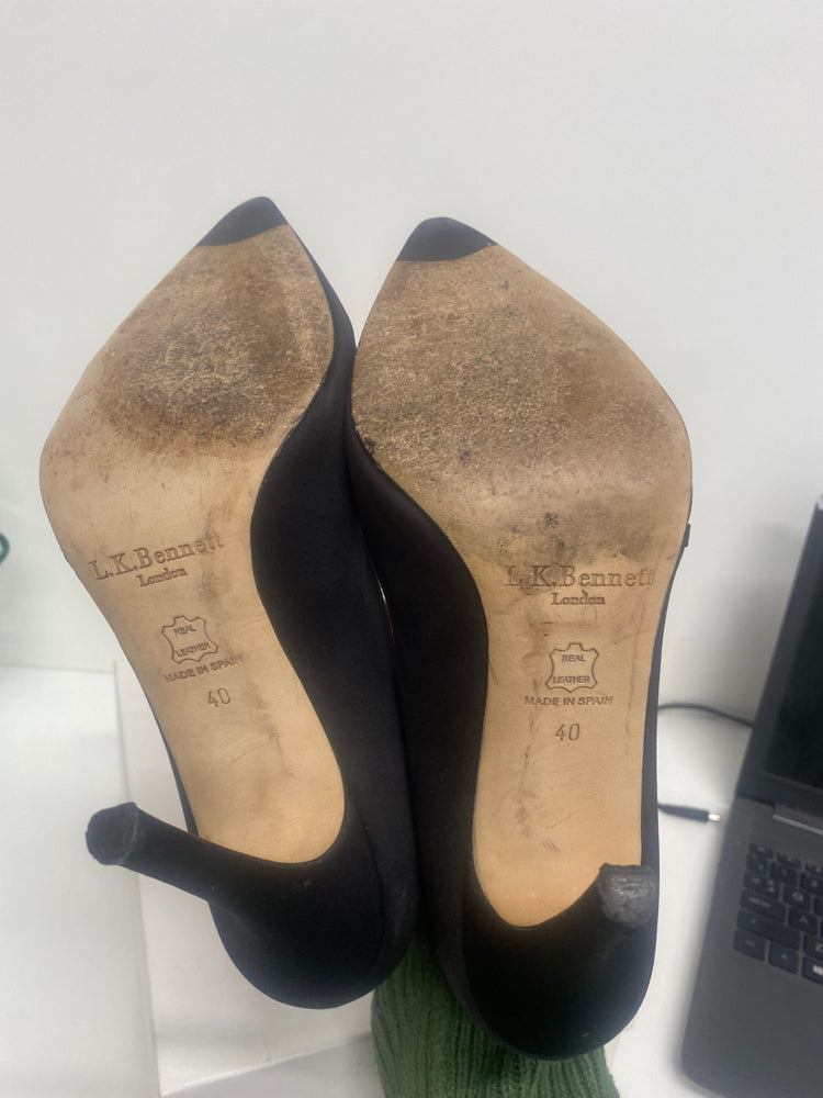 Fabulous Lk Bennett formal court heeled shoes Uk7 Black VG491