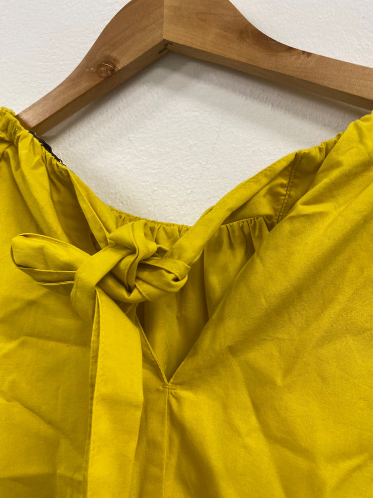 Fabulous Marks & Spencer puff sleeve Dress UK10 Yellow MW492