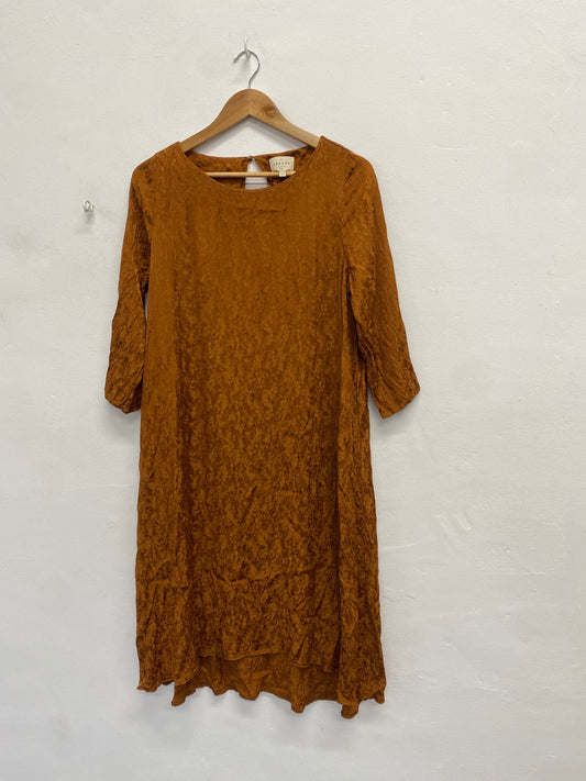 Fabulous Sezane tinsley Midi Dress Uk 10 Bronze MW492