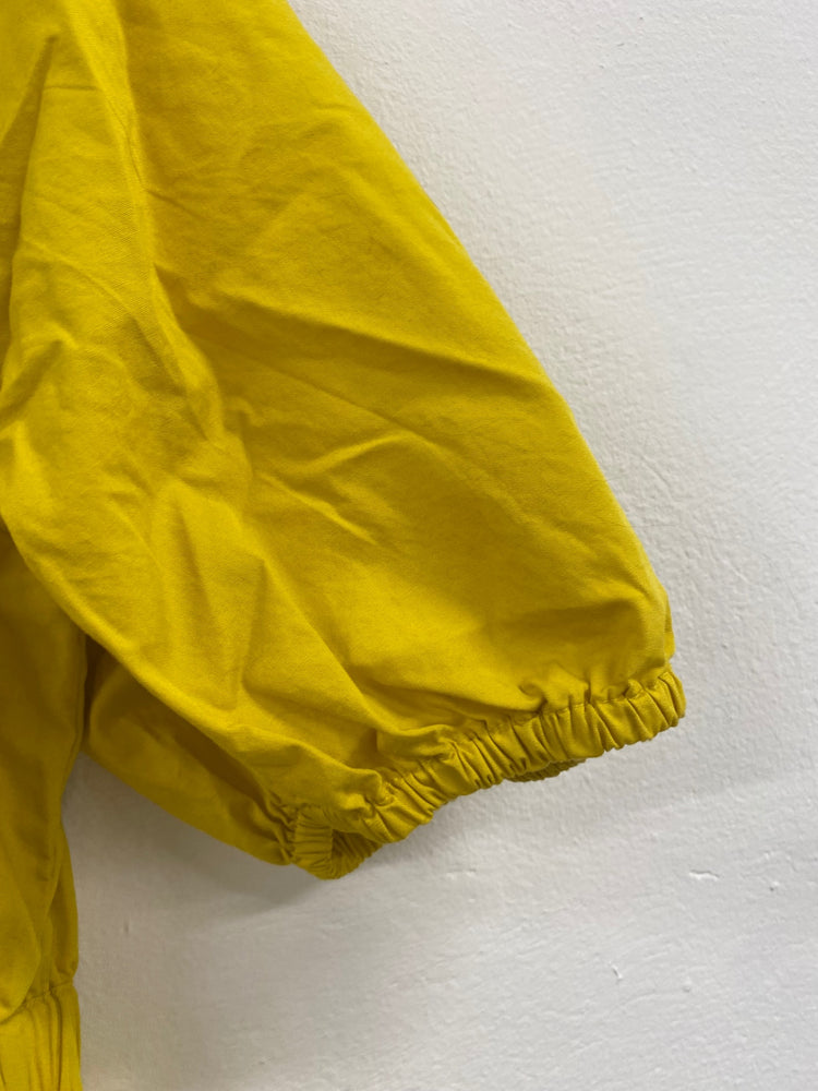 Fabulous Marks & Spencer puff sleeve Dress UK10 Yellow MW492