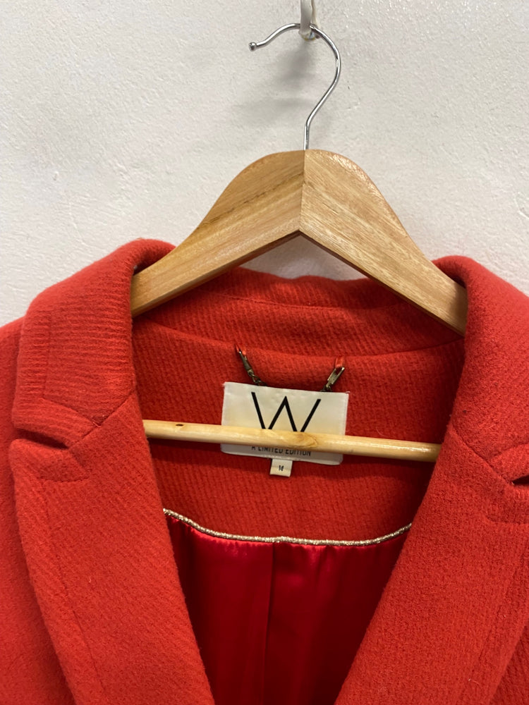 Fabulous Wallis Peacoat UK 14 Red wool blend VG491