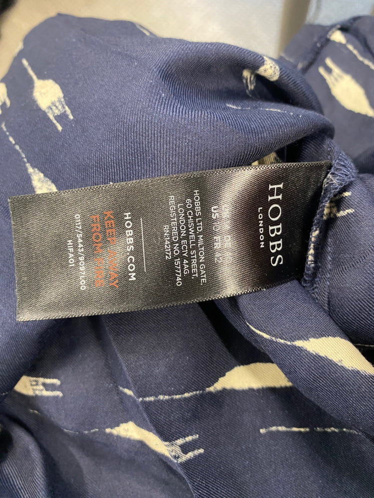 Fabulous Hobbs silk blend tunic Shirt Dress Uk14 Navy VG491