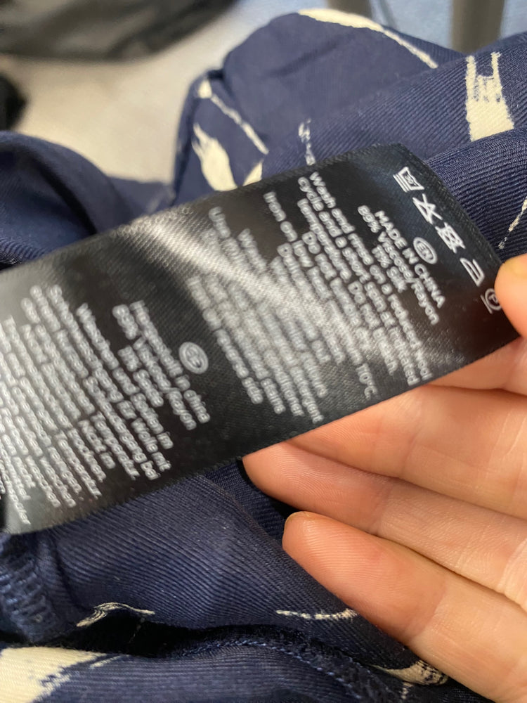 Fabulous Hobbs silk blend tunic Shirt Dress Uk14 Navy VG491