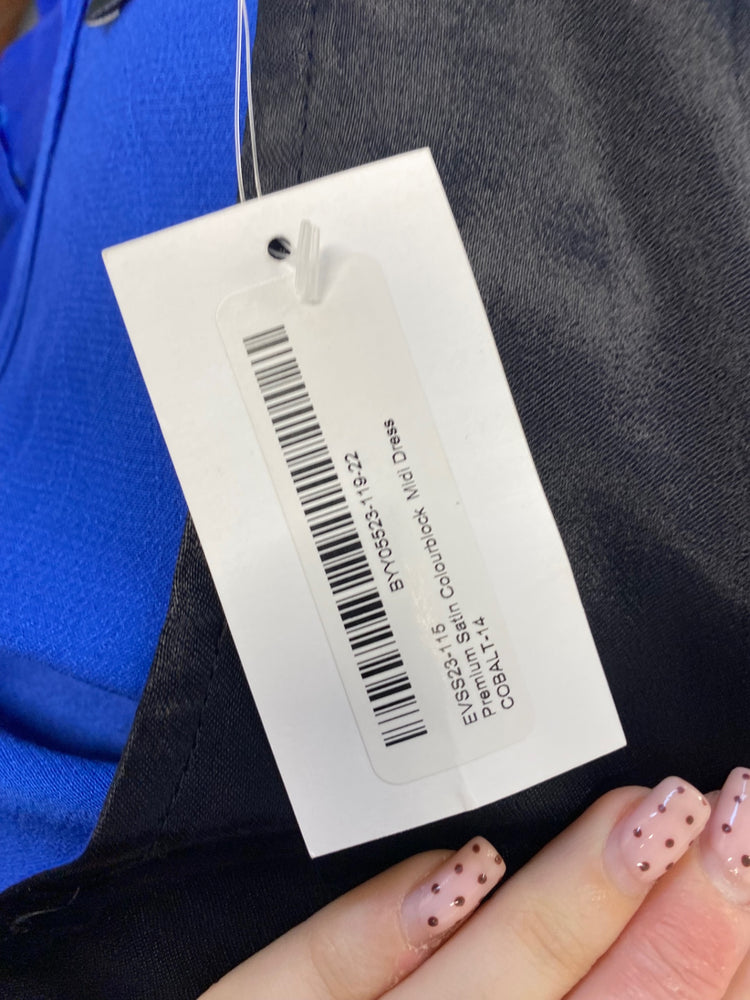 Fabulous Wallis Maxi Dress colour block UK 14 Black blue VG491