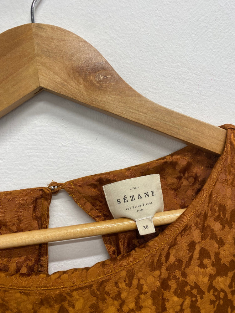 Fabulous Sezane tinsley Midi Dress Uk 10 Bronze MW492