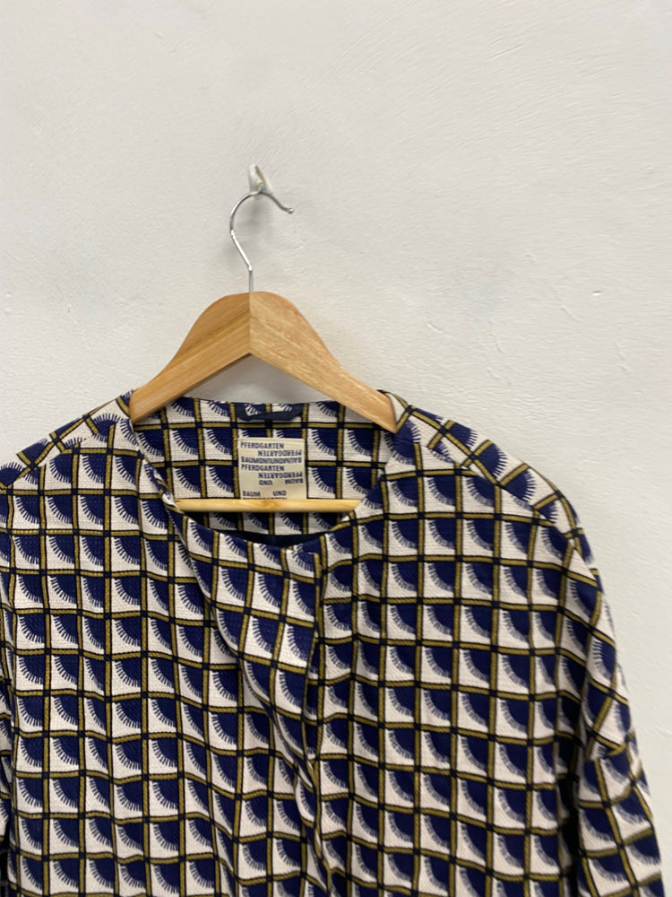 Fabulous Baum und Pferdgarten Blazer UK 10 Navy gold geometric BS001