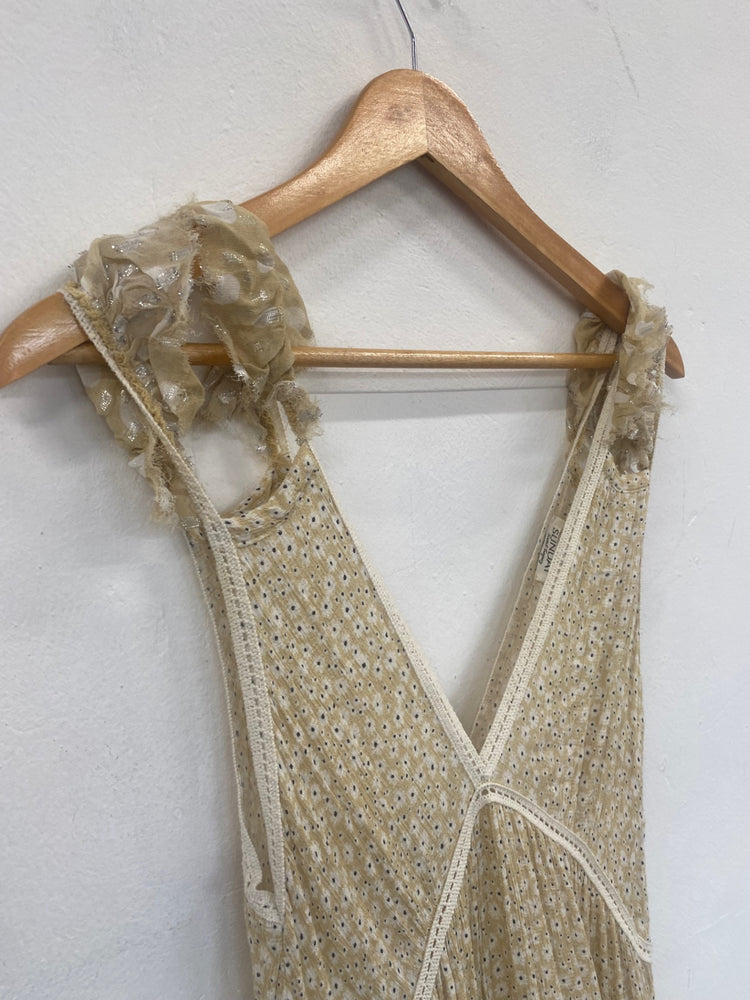 Fabulous Sunday Saint Tropez boho floaty mini Dress One size Beige SH493