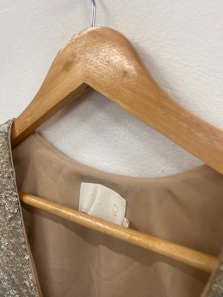 Fabulous TJD The Jetset Diaries shimmer party sequin Dress UKS Gold Sh493