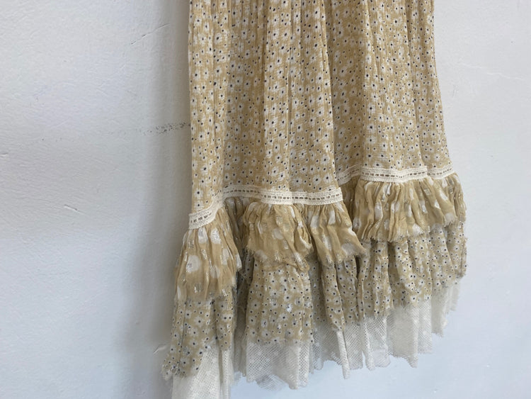 Fabulous Sunday Saint Tropez boho floaty mini Dress One size Beige SH493