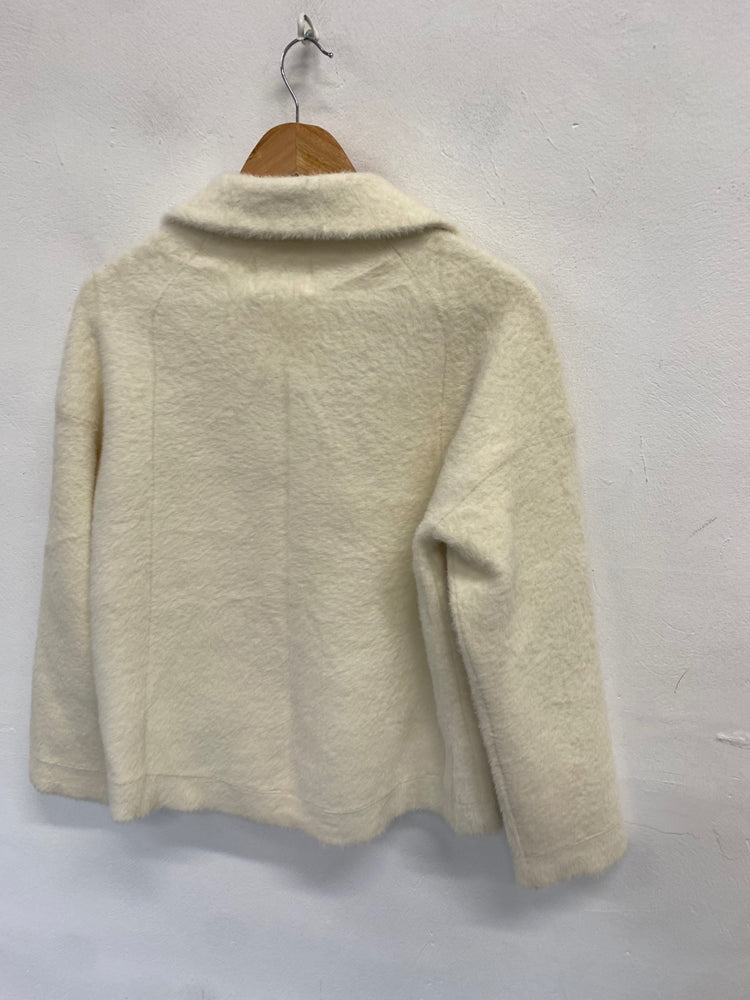 Fabulous Yaya Faux fur jacket UK M Cream fluffy SH493