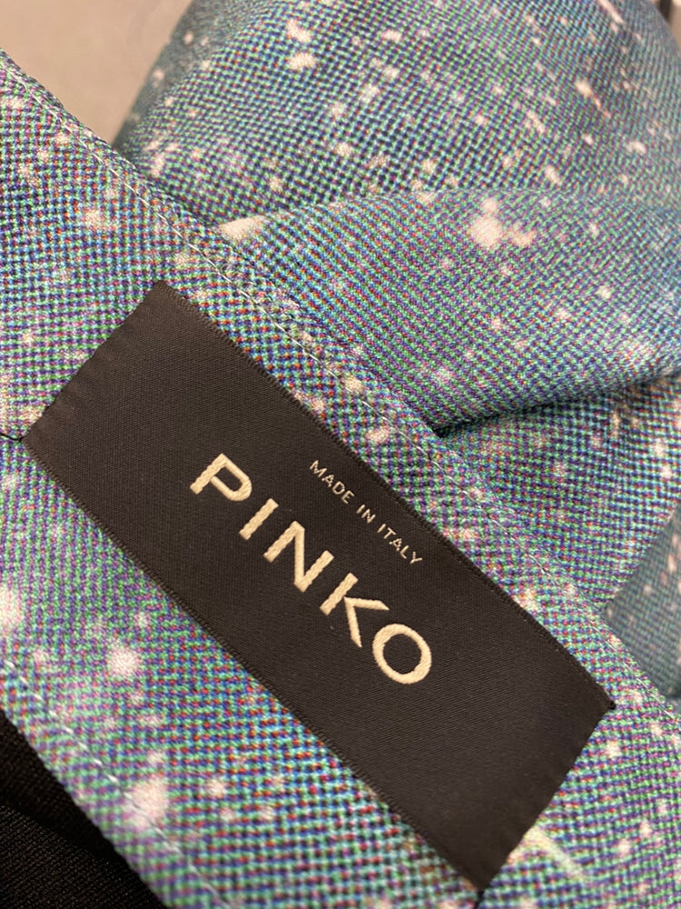 Fabulous PINKO rare space Mini Skirt Uk 6 Blue sparkle galactic BS001