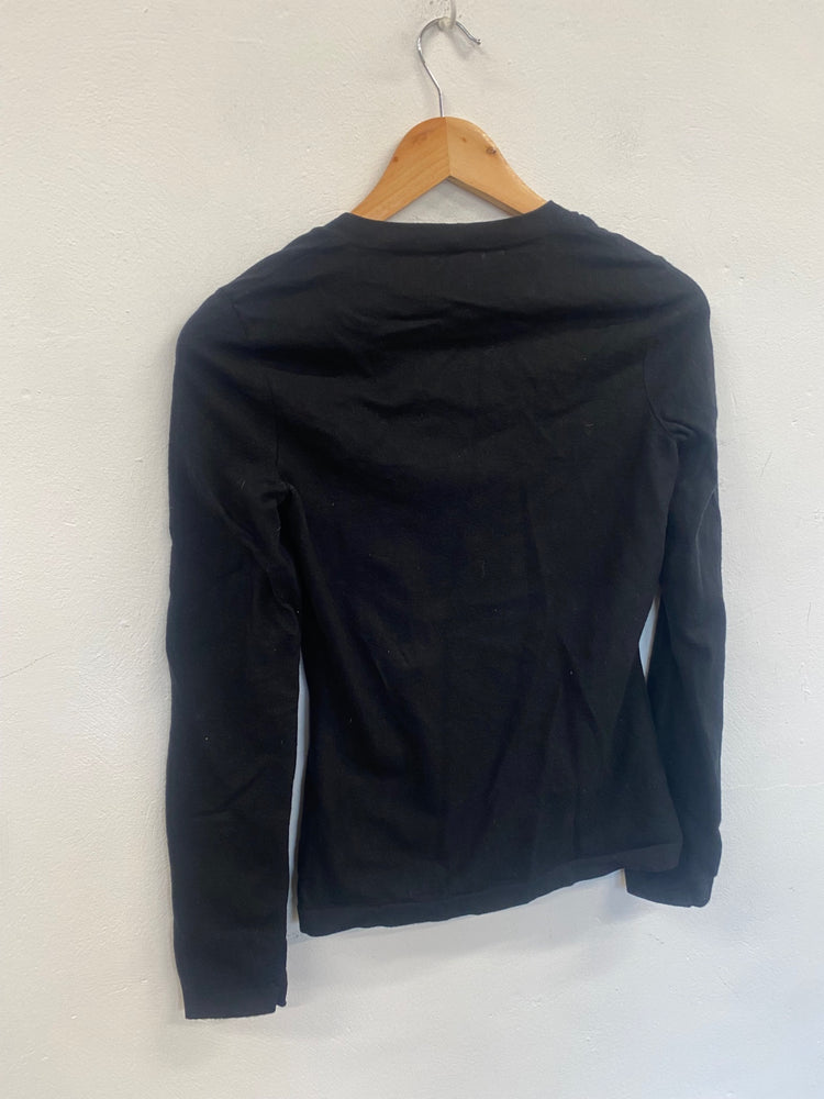 Fabulous Wolford Thelma square neck wool blend Sweater UKS Black SH493