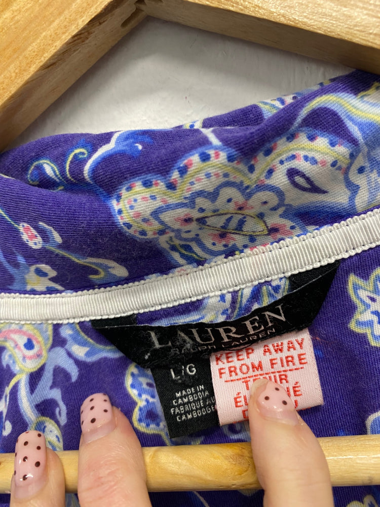 Fabulous Ralph Lauren Pajama Set UK L Purple paisley cotton #5 SH493