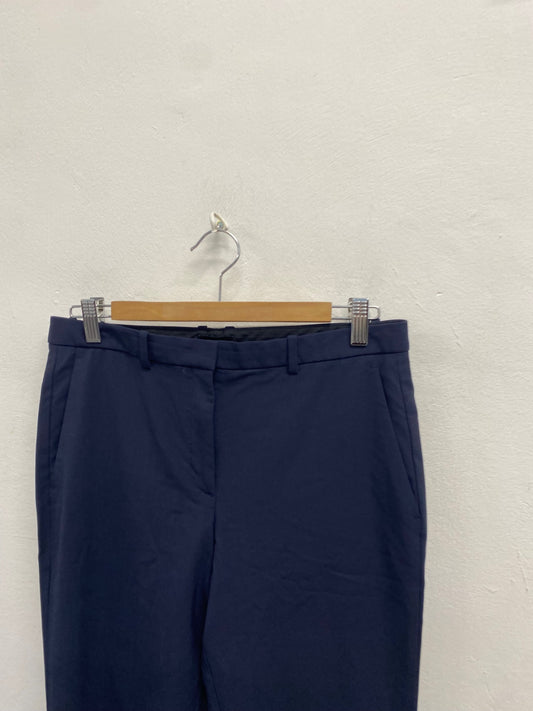Fabulous Theory Cropped trousers UK 8 Navy blue formal SH493