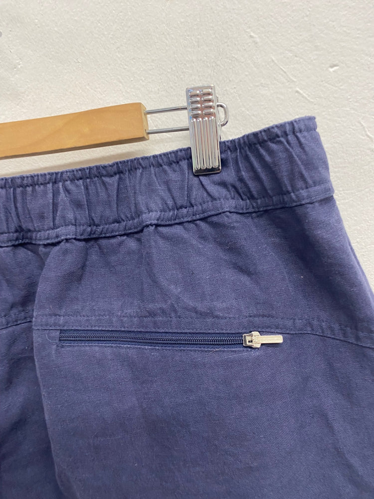 Fabulous Derek Rose Tailored trousers W36" L29” Navy Blue linen SH493