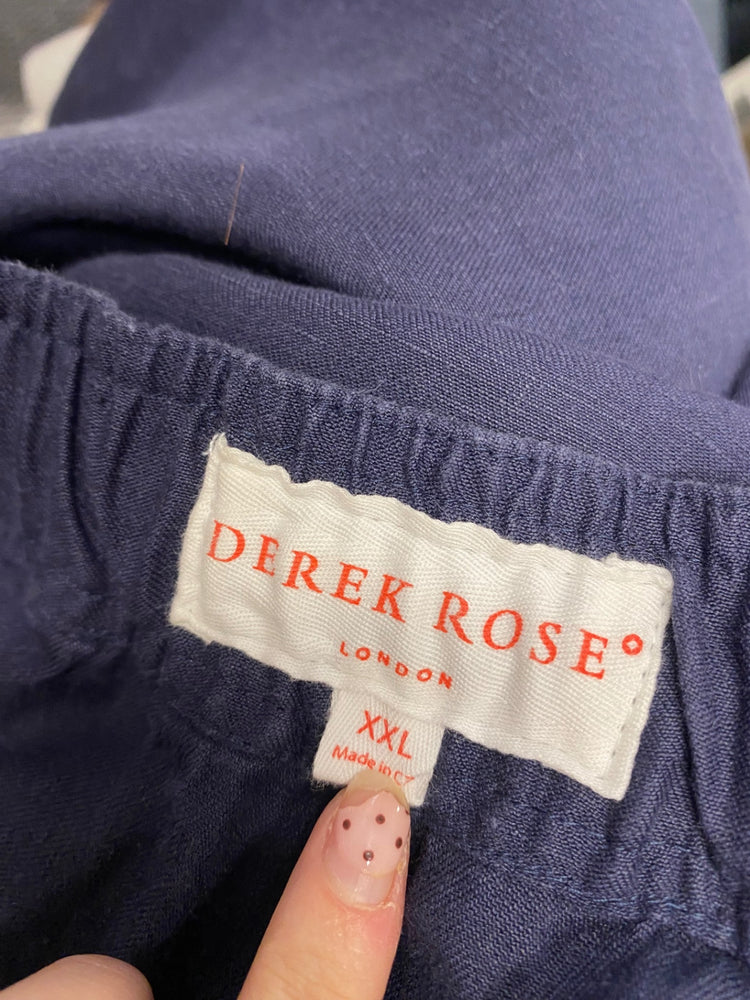 Fabulous Derek Rose Tailored trousers W36" L29” Navy Blue linen SH493