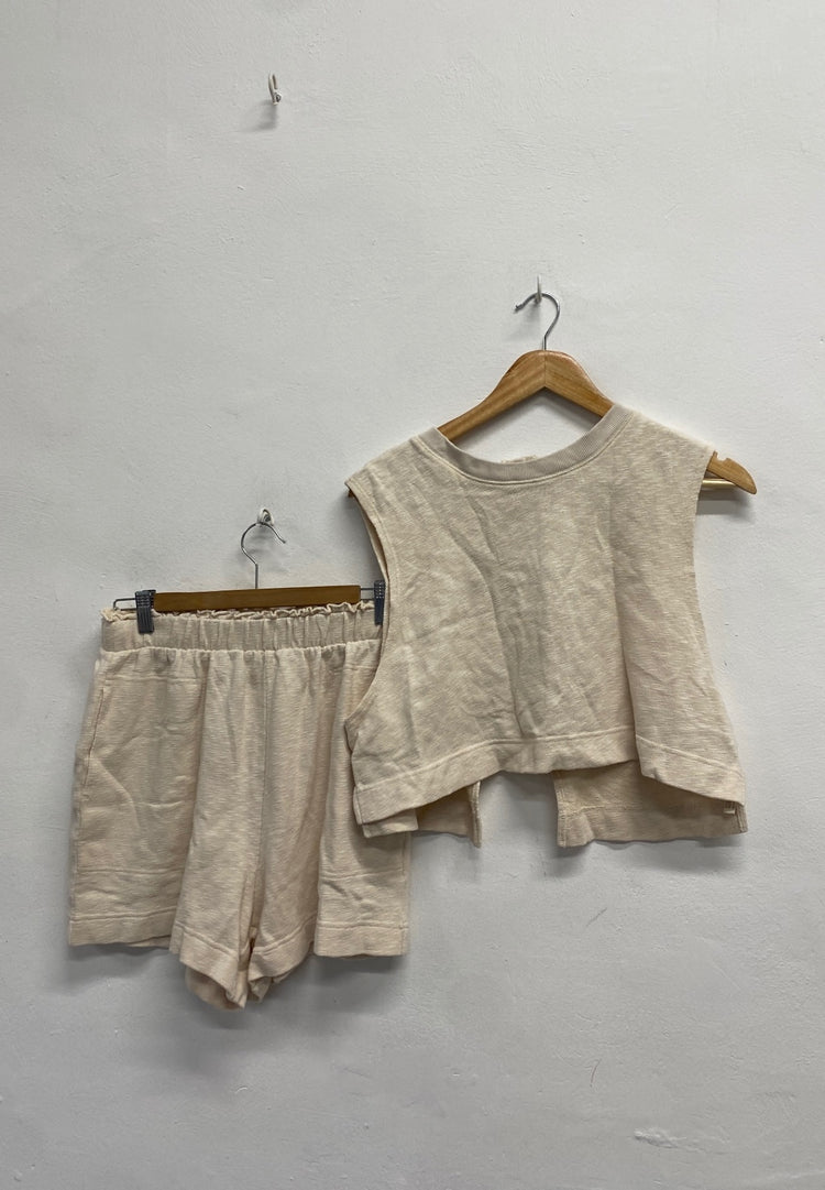 Fabulous Free people Two-piece set UK S Beige beach #8 SH493