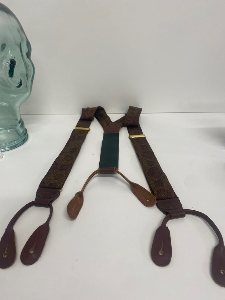 Fabulous Traditonal paisley Polo by Ralph Lauren Braces One Size Brown ST493