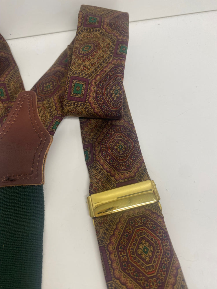 Fabulous Traditonal paisley Polo by Ralph Lauren Braces One Size Brown ST493