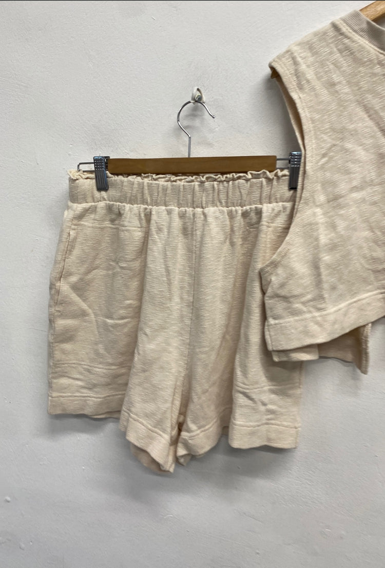 Fabulous Free people Two-piece set UK S Beige beach #8 SH493