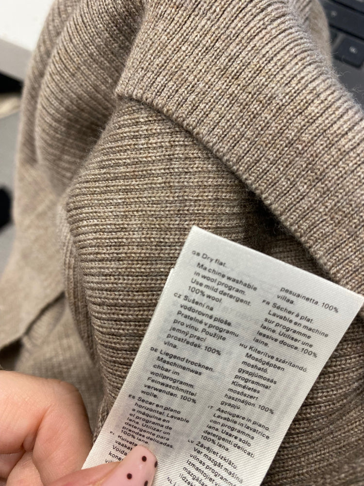 Fabulous Arket Longline jumper UK 8 Beige 100% wool SH493