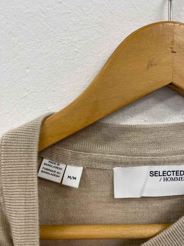 Fabulous Selected Femme Merino blend Sweater UkM Beige Oatmeal SH493