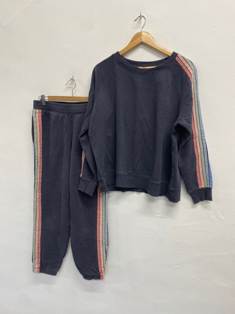 Fabulous Hush Two-piece set UK S/M Charcoal Grey side stripe #14 SH493