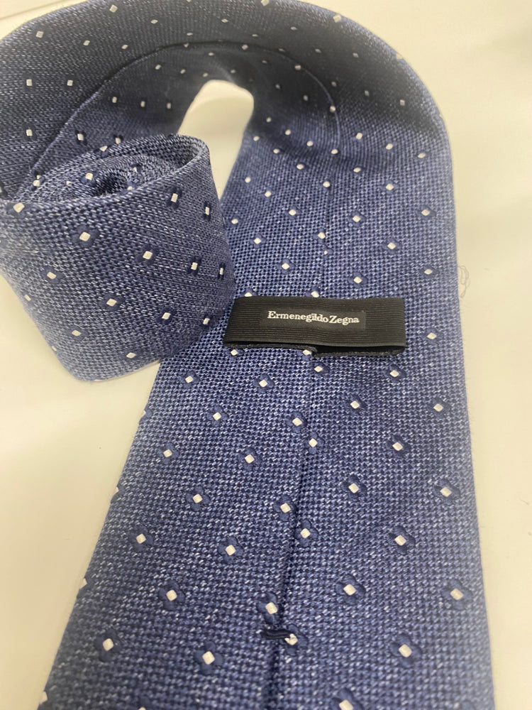 Fabulous Ermenegildo Zegna Su Misura silk Tie One size Navy Blue Geometric SH493