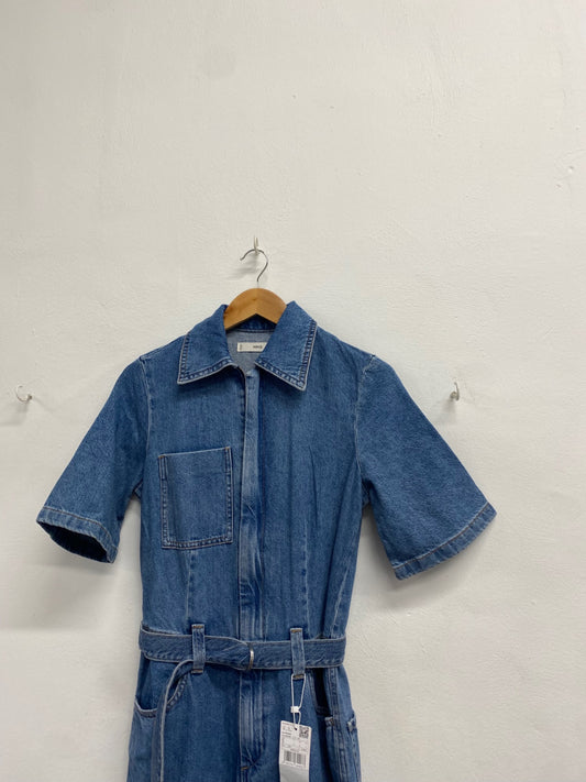 Fabulous Mango Jumpsuit UK S Blue denim boiler suit SH493