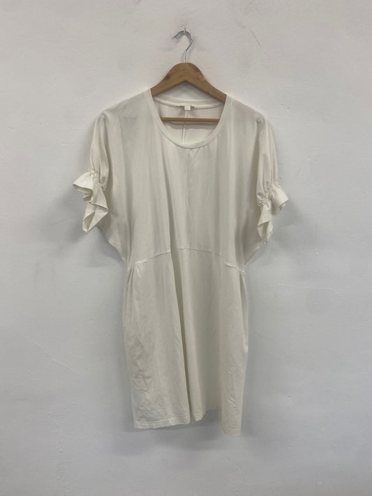 Fabulous Cos cream ruffle sleeve Dress UKS Ivory SH493