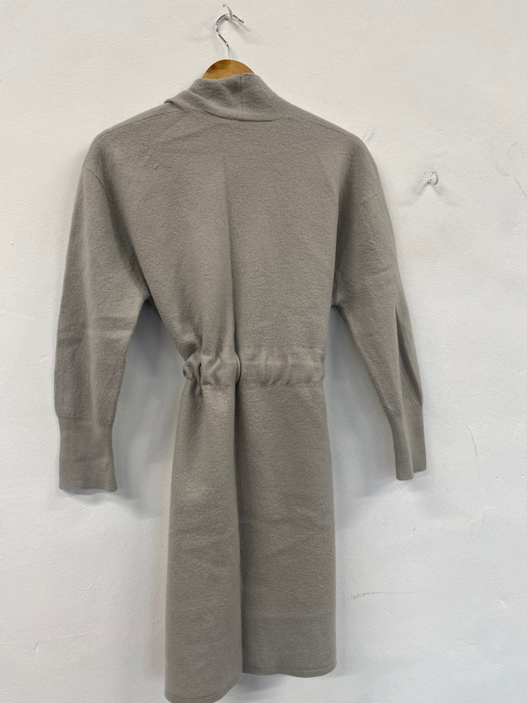 Fabulous Filippa K wool blend drawstring Coatigan Cardigan UK8 Grey SH493