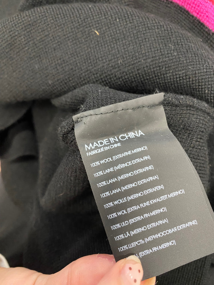 Fabulous Club monaco Sweater UK S Black stripe wool SH493