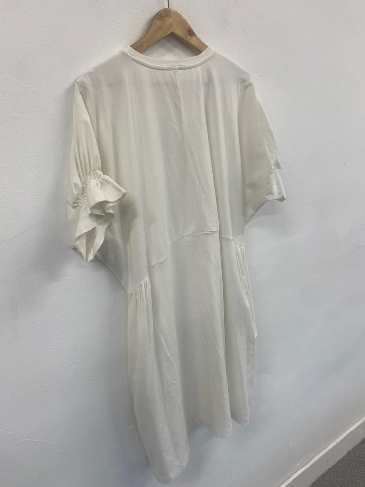 Fabulous Cos cream ruffle sleeve Dress UKS Ivory SH493