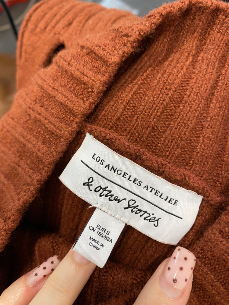 Fabulous & Other Stories Sleeveless Sweater UK S Brown cotton wool SH493