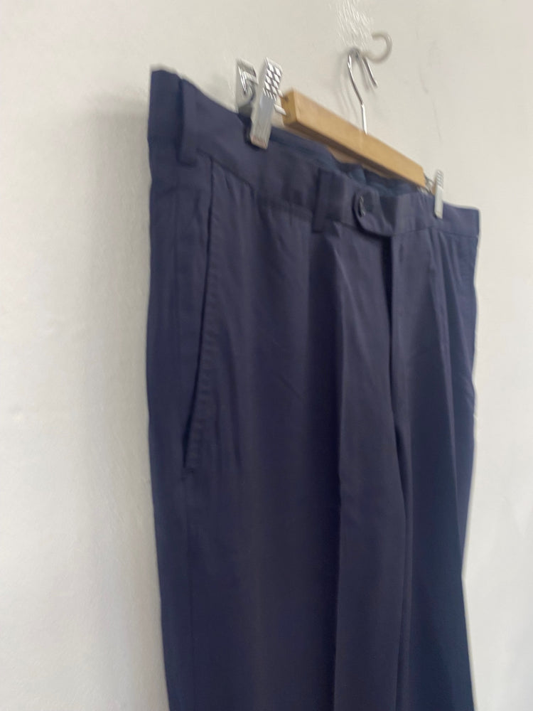 Fabulous Ermenegildo Zegna pure wool tailored Trousers W42” Navy Blue SH493