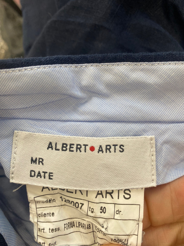 Fabulous Albert Goldberg bespoke linen Shorts W39 Navy Blue SH493