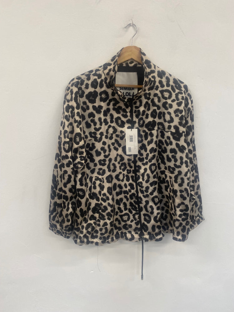 Fabulous BIMBA Y LOLA fun leopard activewear Jacket UKS Beige & black SH493