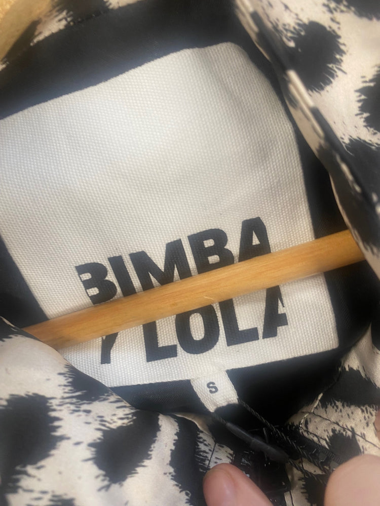 Fabulous BIMBA Y LOLA fun leopard activewear Jacket UKS Beige & black SH493