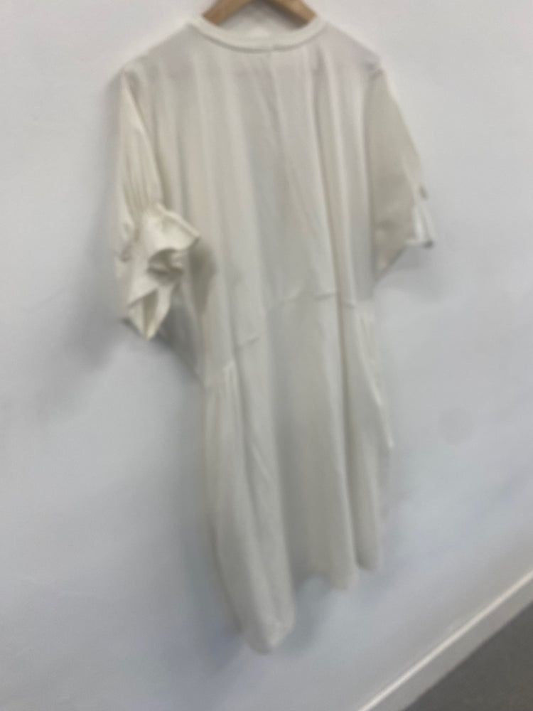 Fabulous Cos cream ruffle sleeve Dress UKS Ivory SH493