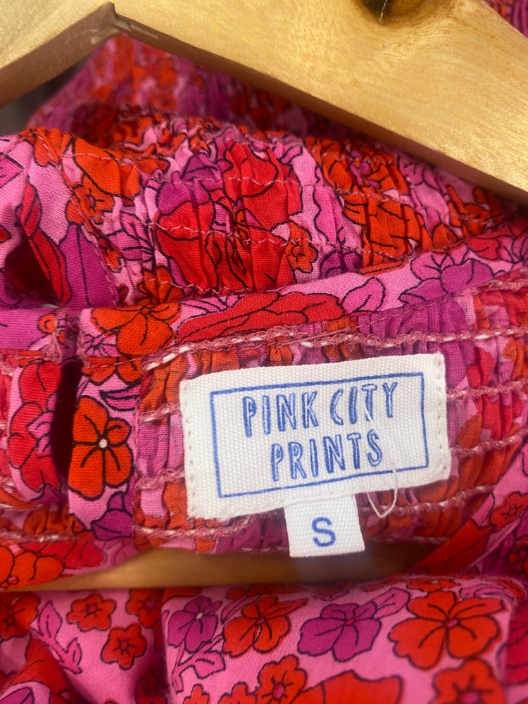 Fabulous Pink City Prints floral Dress UKS Red and Pink Boho chic SH493