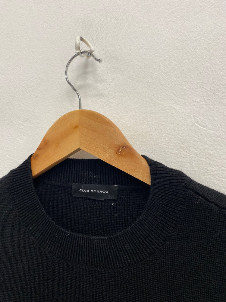 Fabulous Club monaco Sweater UK S Black stripe wool SH493