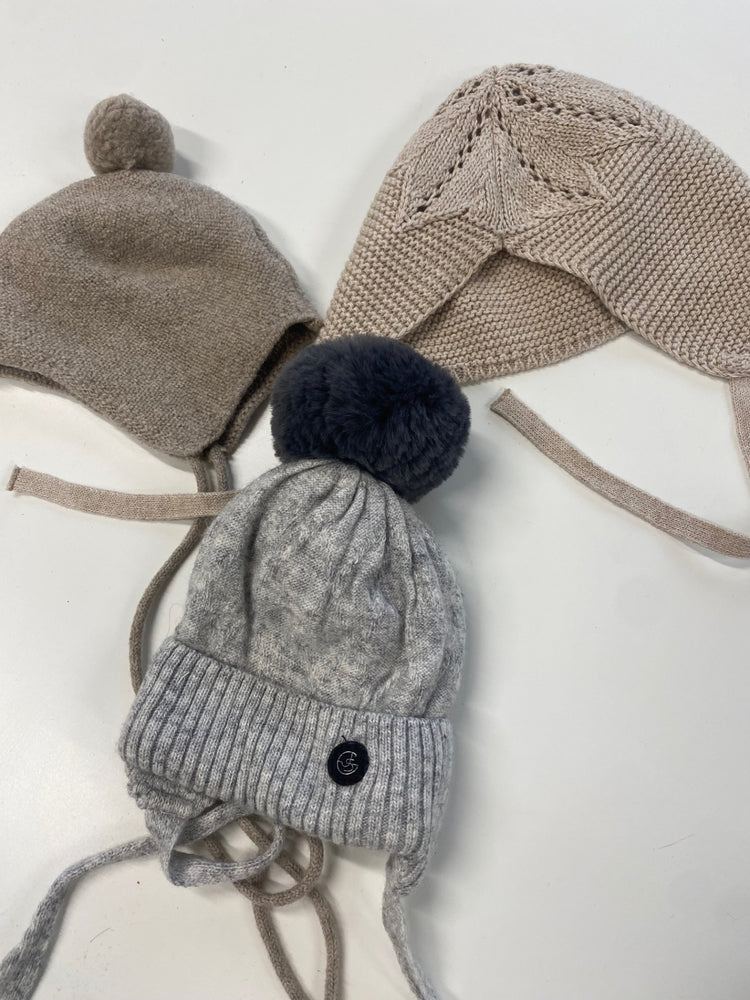 Fabulous Paz Rodriguez & Jamiks winter Hats NewBorn Beige & grey #40 SH493