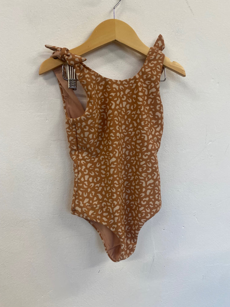 Fabulous Liewood animal print girls Swimsuit Age 3-4 Brown and Beige
