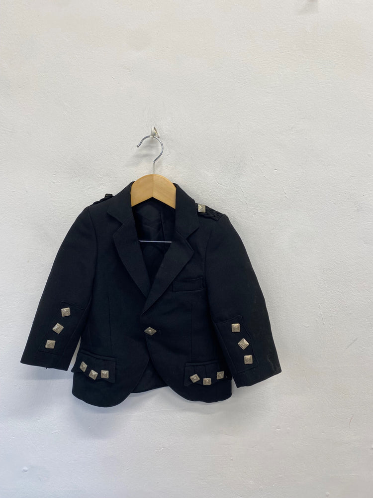 Fabulous Scottish Kilt Jacket 3-4yrs Black Prince Charlie #682 MD001