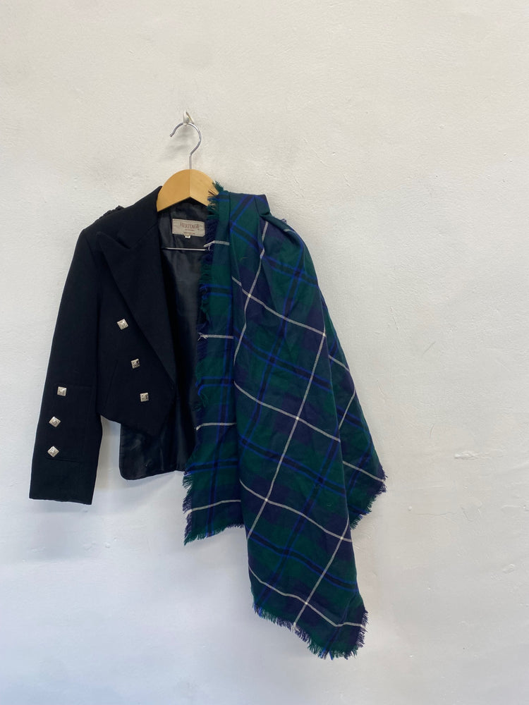 Fabulous Hunting stewart Fly Plaid W29" L36 Navy green #3 MD001
