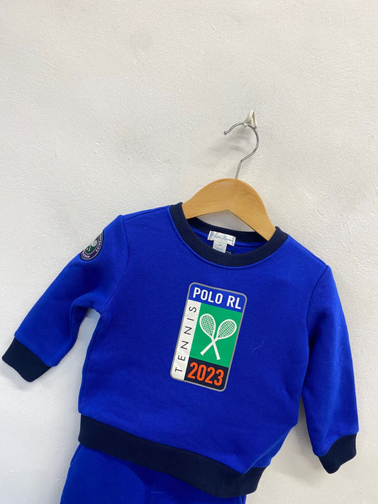 Fabulous Polo Ralph Lauren Tracksuit 12-18mths Blue tennis #103 AE001