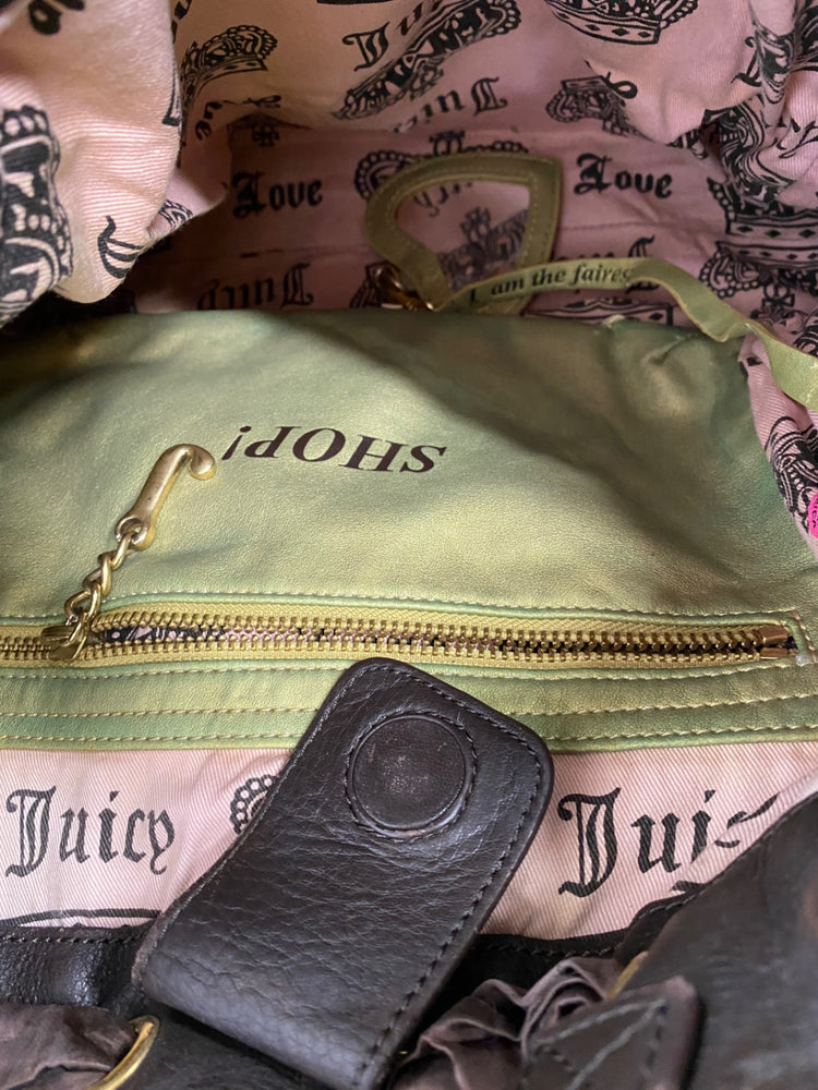 Fabulous Juicy Couture Y2K Rare state of Mind Daydreamer Peach velour bag AE001